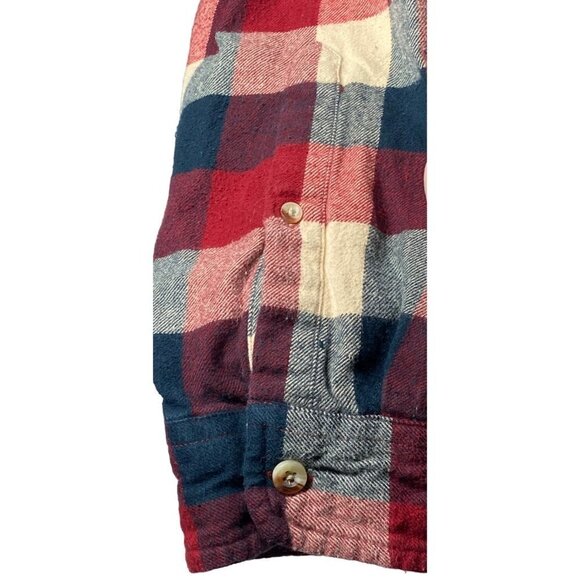 RED HEAD Men's Flannel Shirt Size 2XT, Red/Blue/White Plaid, 100% Cotton, Button - Picture 4 of 11